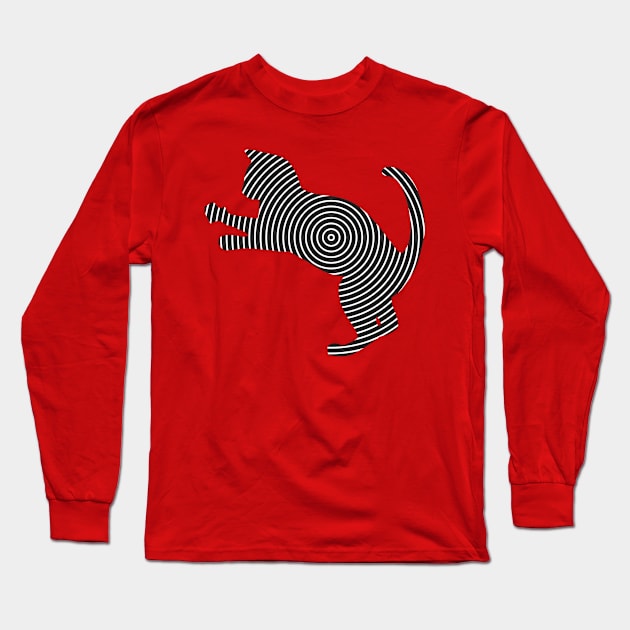 Cat Line Art Long Sleeve T-Shirt by CreatenewARTees